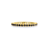 Black diamond wedding band in yellow gold